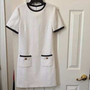 Moschino Couture White Gold Heart Sheath Dress Size 2